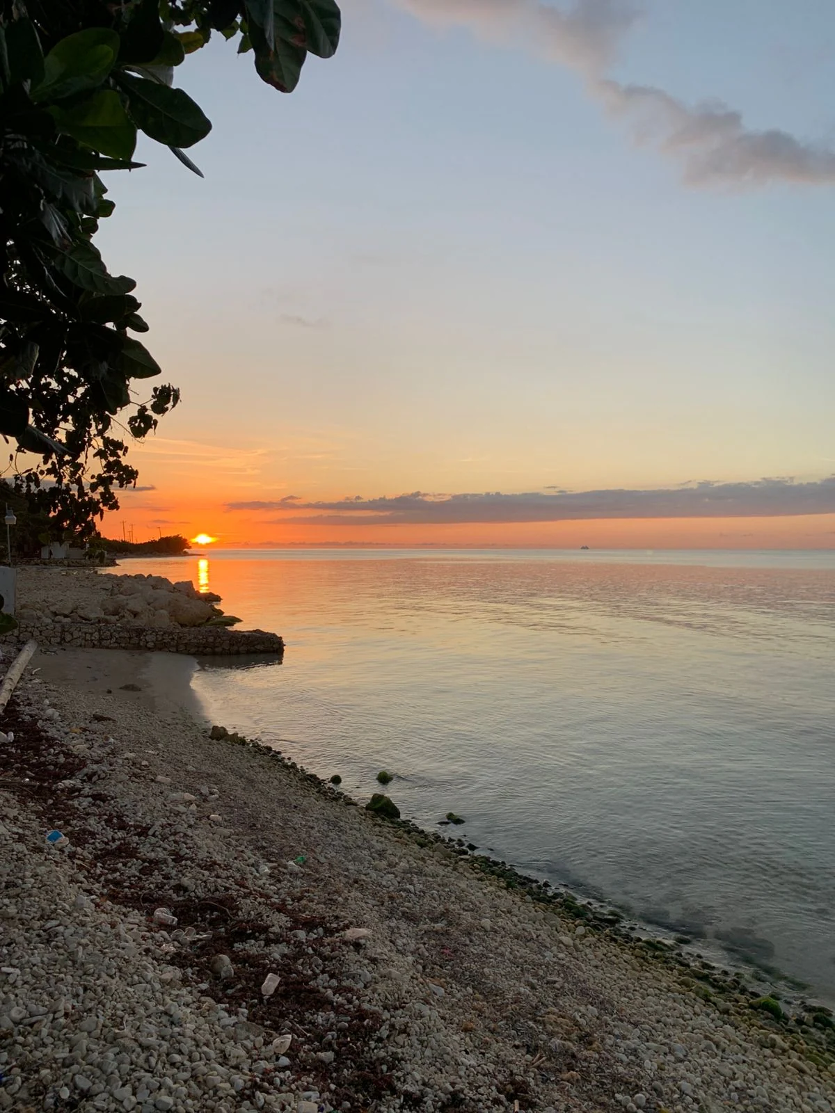 A golden sunset over the water