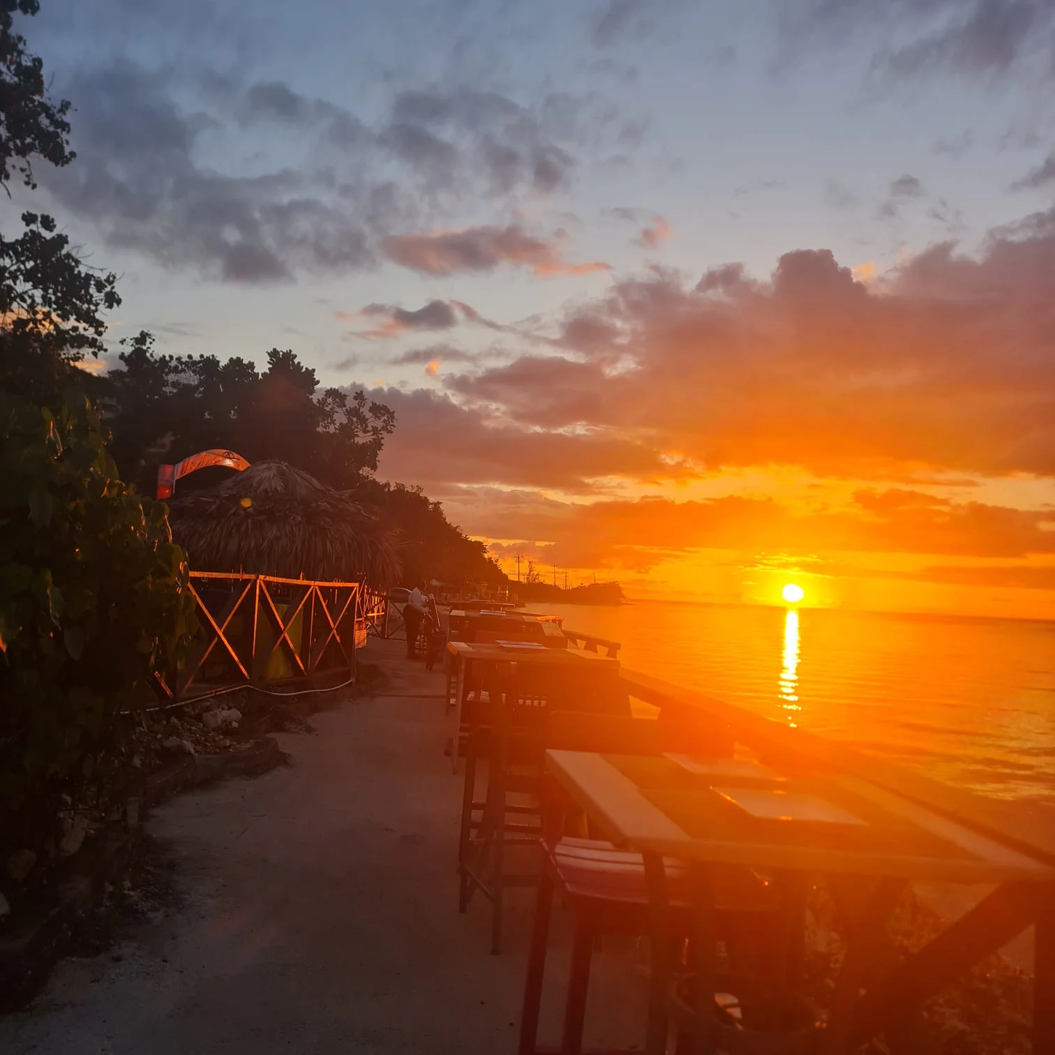 The place & the sunset at Sky Beach Jamaica