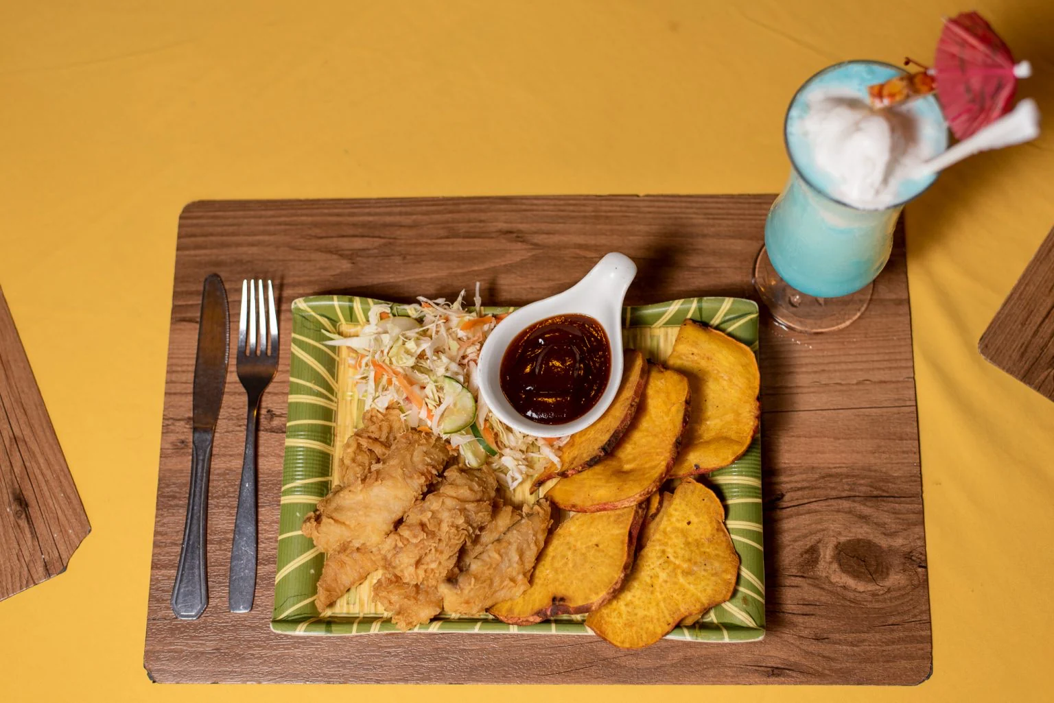 A Jamaican meal prepared at Sky Beach