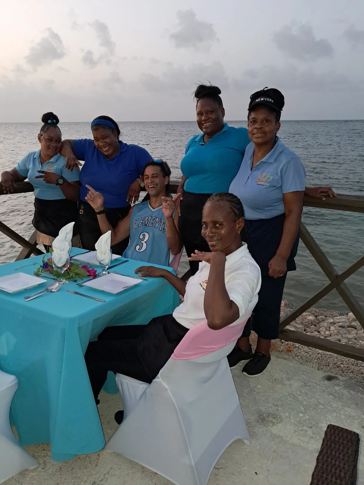 The Sky Beach team after a Seaside Terrace setup
